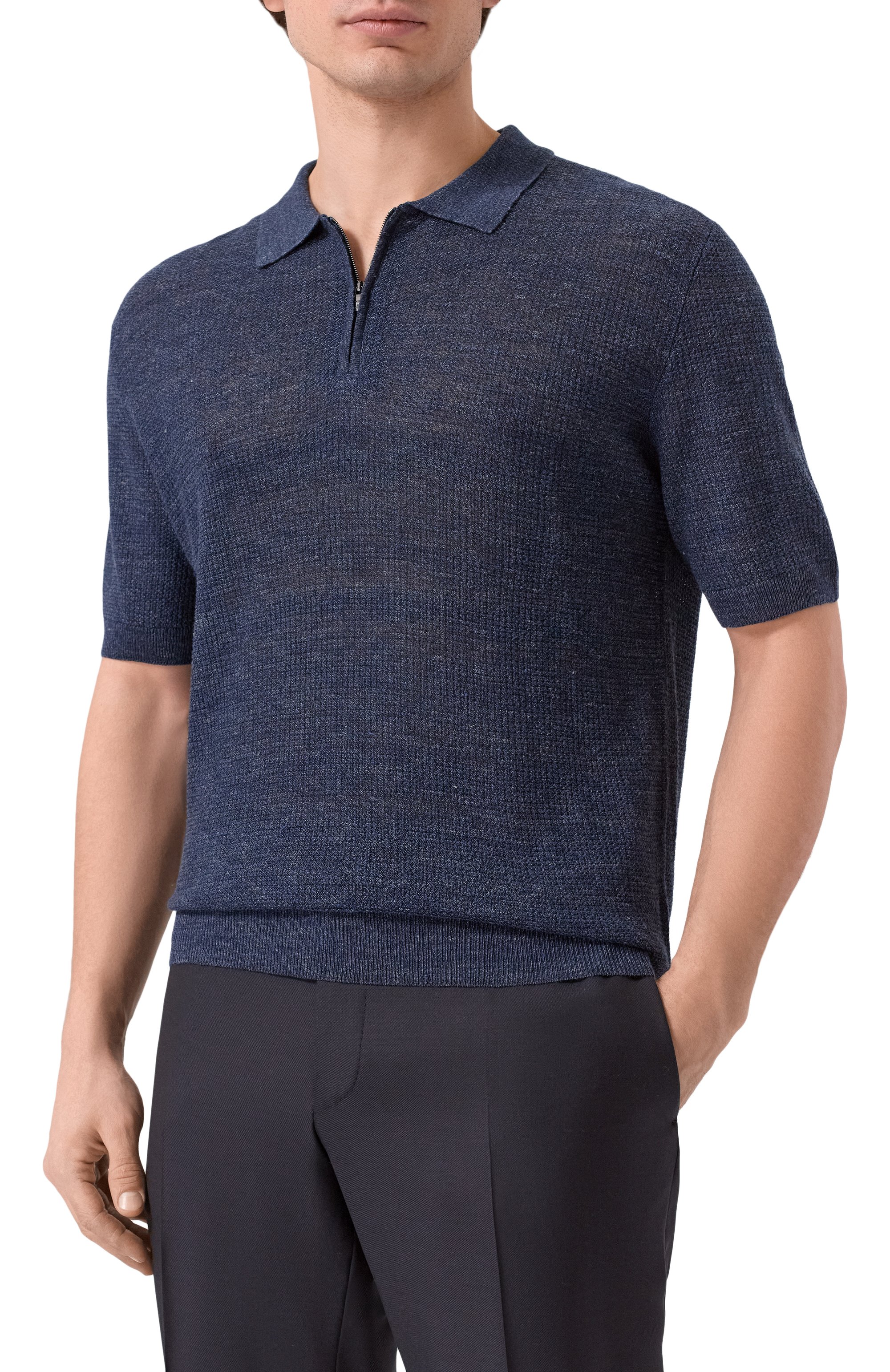 Поло изо льна и шелка CORNELIANI, арт. 27M566/2725134, фото 3