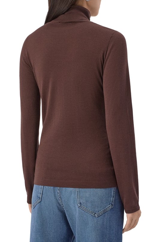 Водолазка из кашемира и шелка Brunello Cucinelli M13800063P Коричневый  M13800063P Фото 4