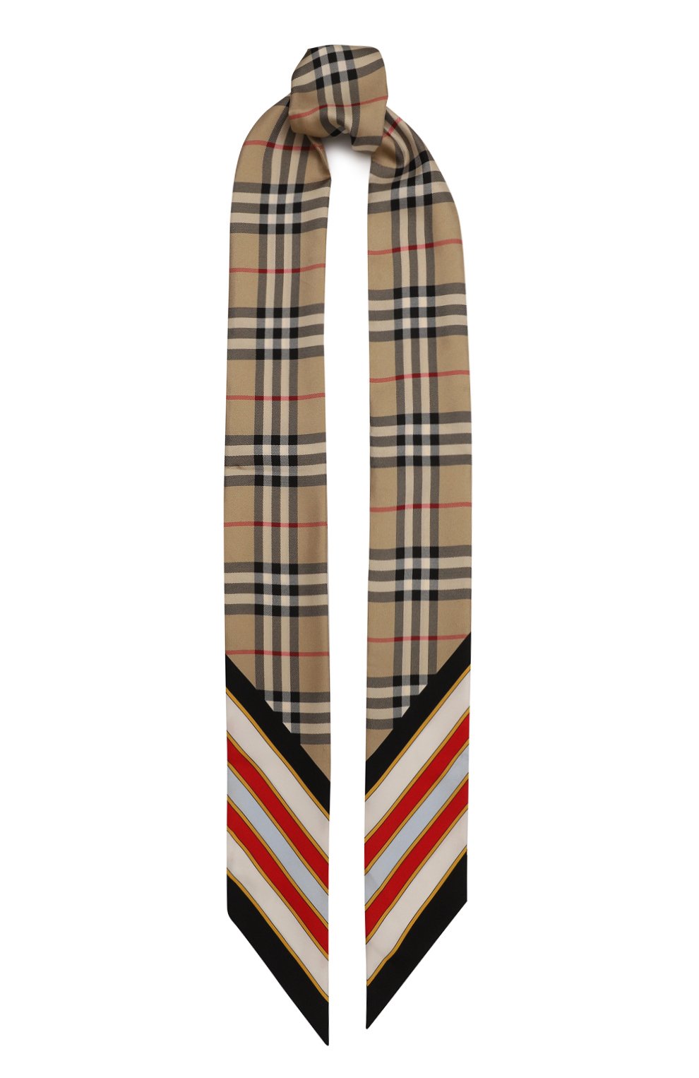 Шелковый шарф-твилли BURBERRY разноцветного цвета по цене 23650 руб., арт. 8072072, фото 1 Шелковый шарф-твилли BURBERRY, арт. 8072072, фото 1