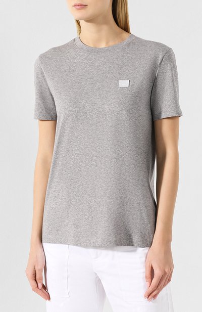 Хлопковая футболка ACNE STUDIOS светло-серого цвета по цене 17100 руб., арт. AL0038, фото 3 Хлопковая футболка ACNE STUDIOS, арт. AL0038, фото 3