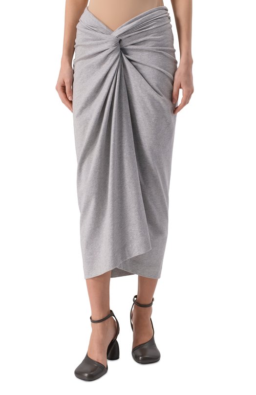 Хлопковая юбка Dries Van Noten 011112-2603-813 Серый  011112-2603-813 Фото 3