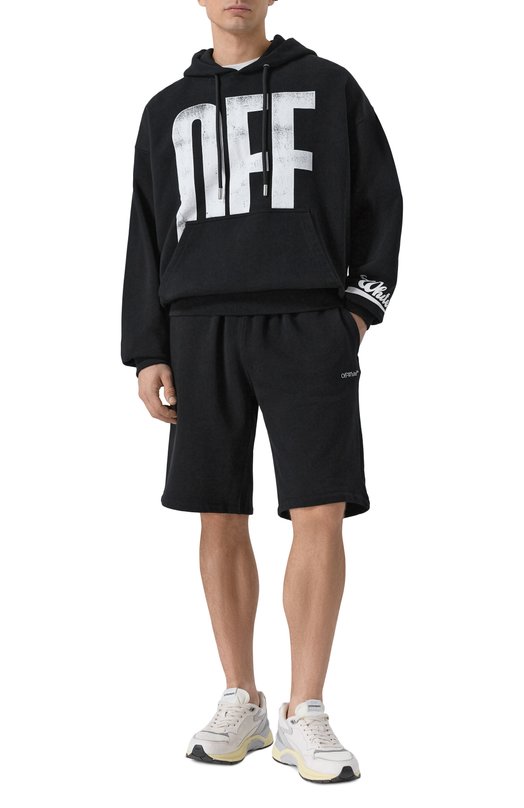 Хлопковые шорты Off-White 0MCI013F25FLE007 Чёрный  0MCI013F25FLE007 Фото 2
