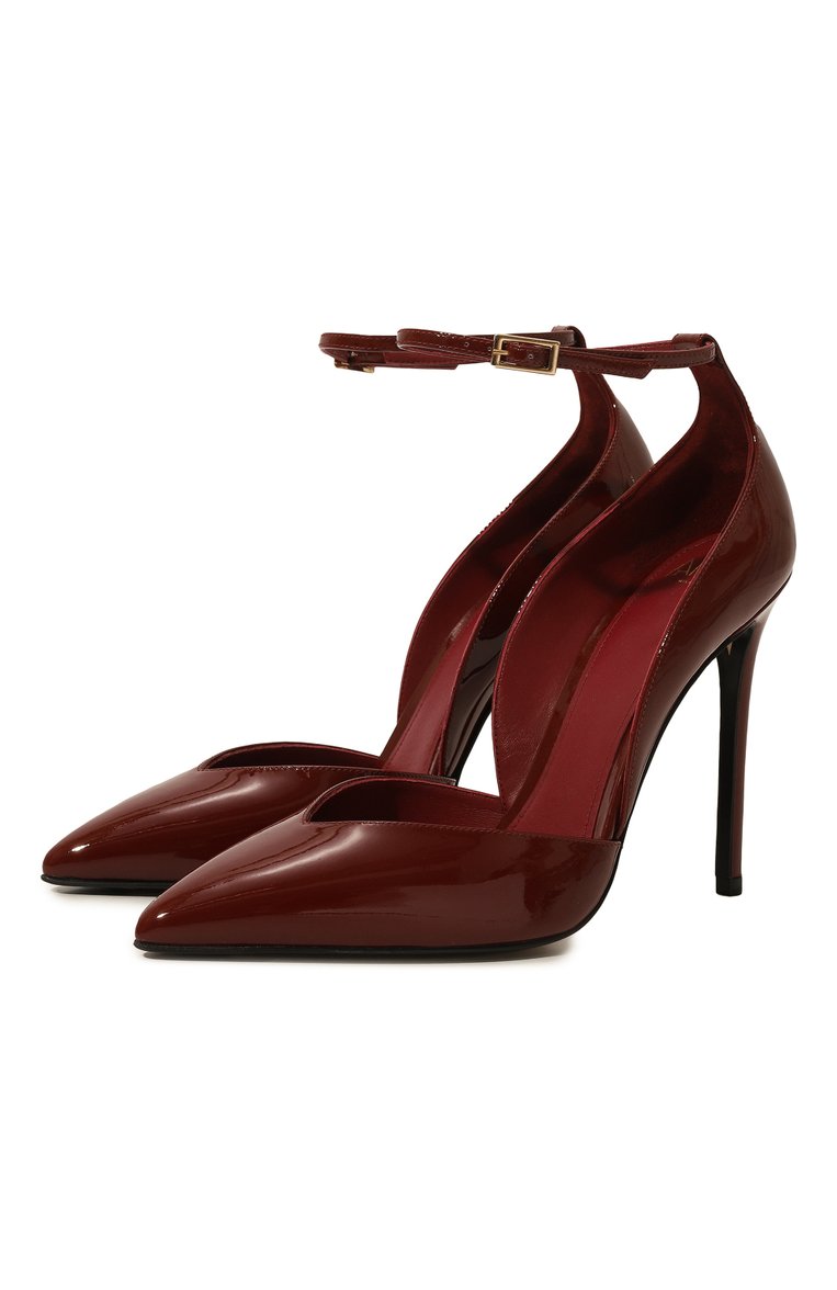Женские кожаные туфли camilla 110 ALEVI MILANO бордового цвета, арт. L22W5001.U.0004301 | Фото 1 (Подошва: Плоская; Материа�л внутренний: Натуральная кожа; Каблук высота: Высокий; Каблук тип: Шпилька; Материал внешний: Натуральная кожа)
