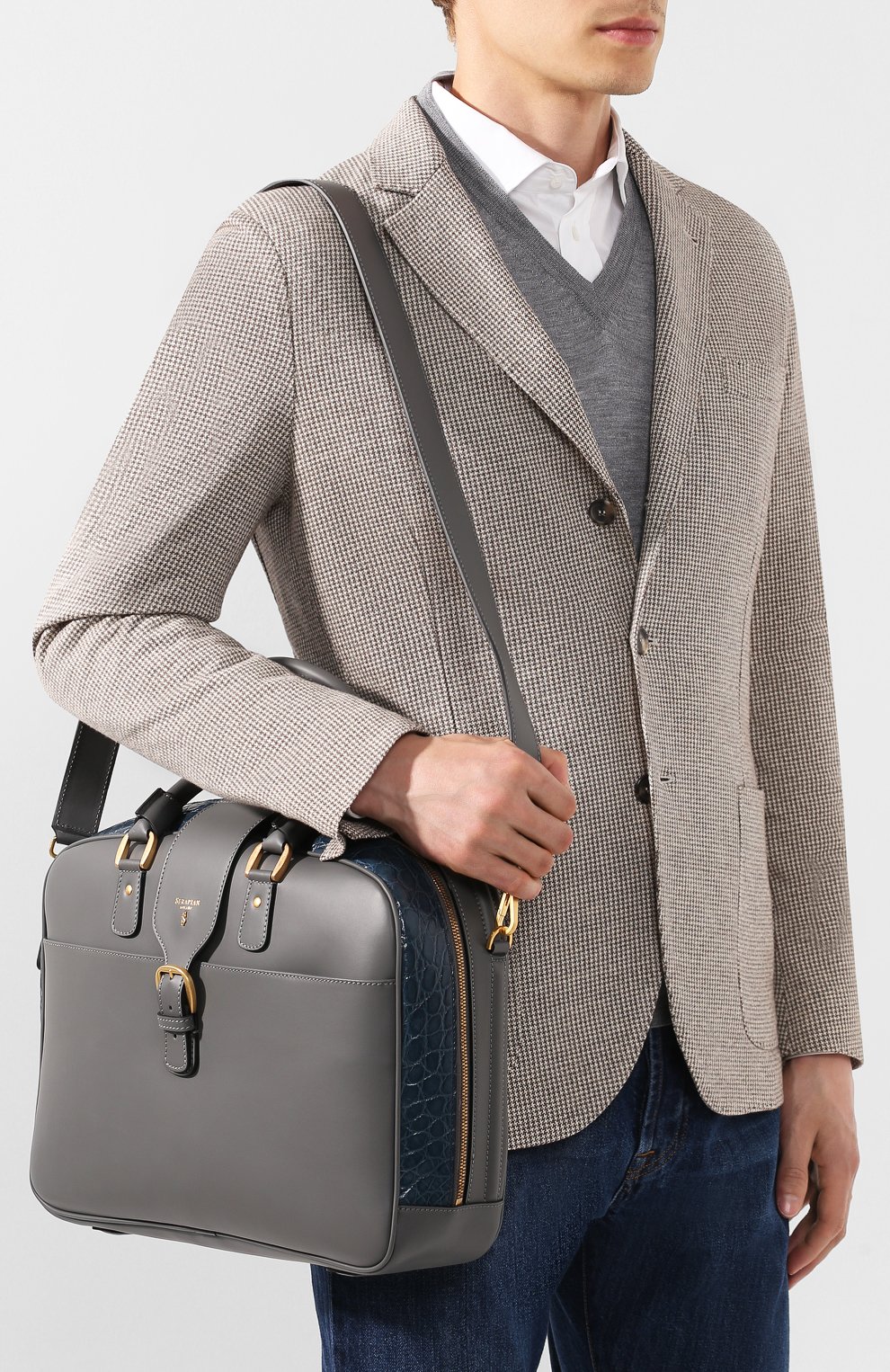 Сумка для ноутбука с отделкой из кожи аллигатора paraggi SERAPIAN, арт. SPARCMLL7058M40A, фото 5