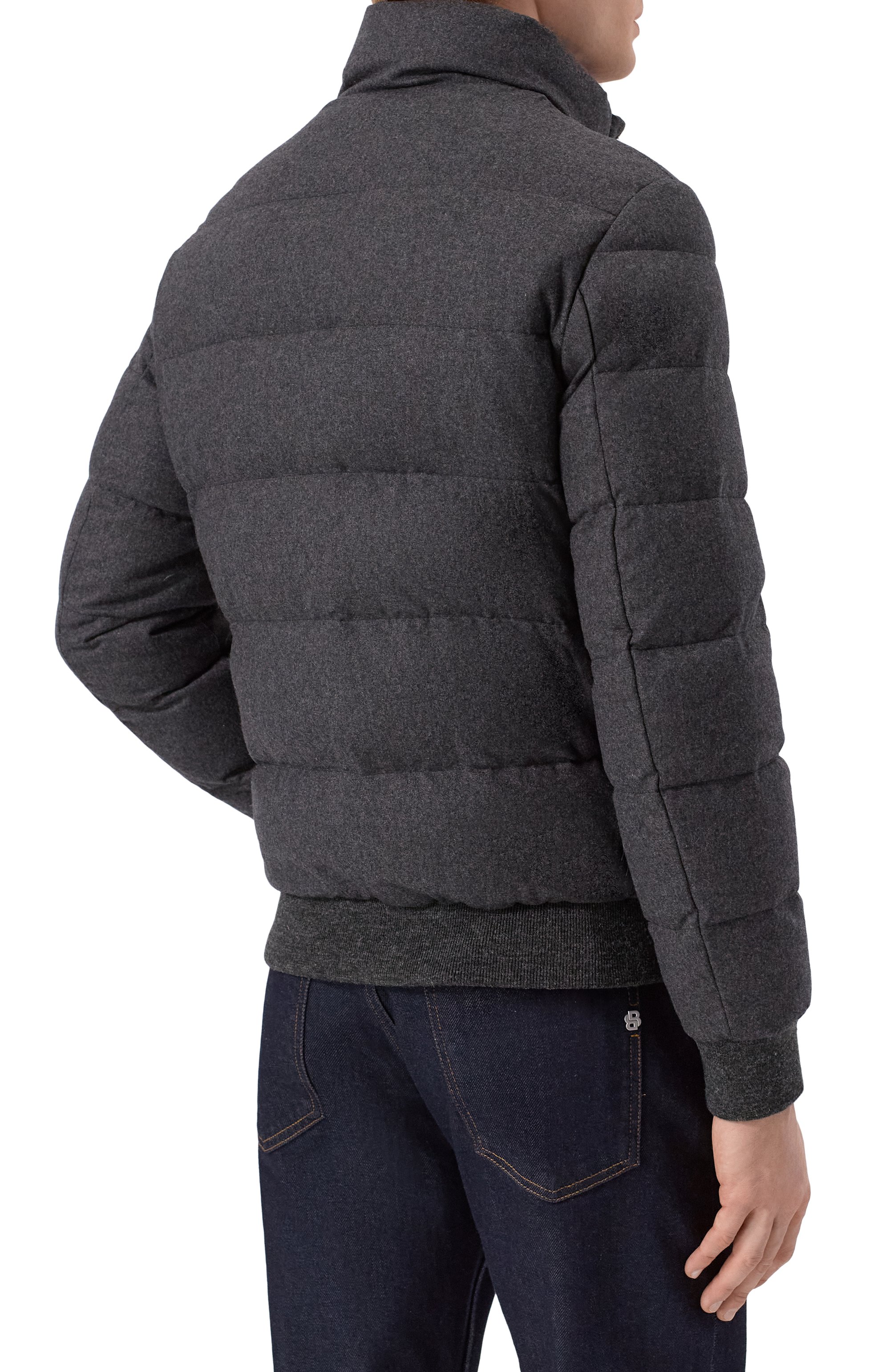 Пуховый бомбер HETREGO темно-серого цвета по цене 106500 руб., арт. 8P521/LE0NARD, фото 4 Пуховый бомбер HETREGO, арт. 8P521/LE0NARD, фото 4