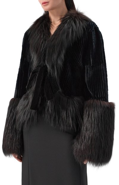 Шуба из кролика с отделкой из лисы GIORGIO ARMANI, арт. 02/101963/61271, фото 3