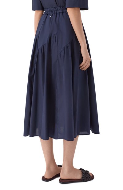 Хлопковая юбка LORENA ANTONIAZZI темно-синего цвета по цене 89600 руб., арт. E2640G043A/5278, фото 4 Хлопковая юбка LORENA ANTONIAZZI, арт. E2640G043A/5278, фото 4