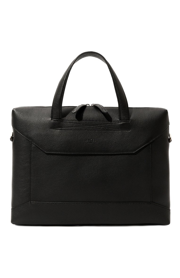 Мужская портфель LANCEL черного цвета, арт. A08685 | Фото 1 (Материал сплава: Проставлено; Материал: Натуральная кожа; Драгоценные камни: Проставлено; Ремень/цепочка: На ремешке; Размер: large; Сумки-технические: Портфели)