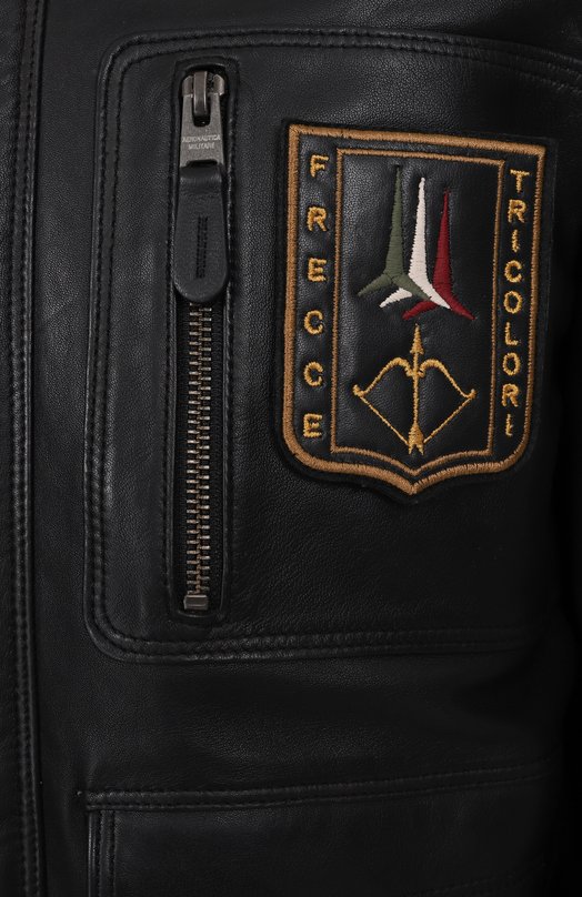 Кожаный бомбер Aeronautica Militare 251PN5046PL265 Чёрный  251PN5046PL265 Фото 6