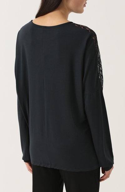 Лонгслив с круглым вырезом и кружевной вставкой ZIMMERLI, арт. 762-3954, фото 4