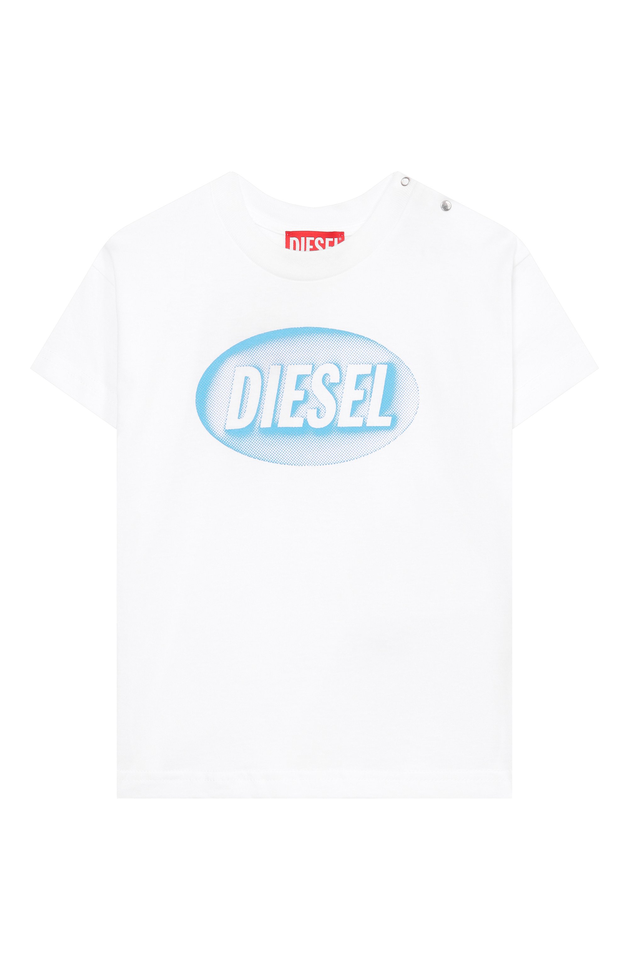 Хлопковая футболка DIESEL белого цвета по цене 4840 руб., арт. K00856/00YI9, фото 1 Хлопковая футболка DIESEL, арт. K00856/00YI9, фото 1