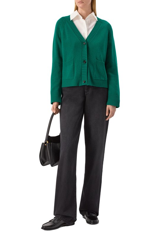 Кардиган из шерсти вискозы Weekend Max Mara MESSINA Зелёный  MESSINA Фото 2