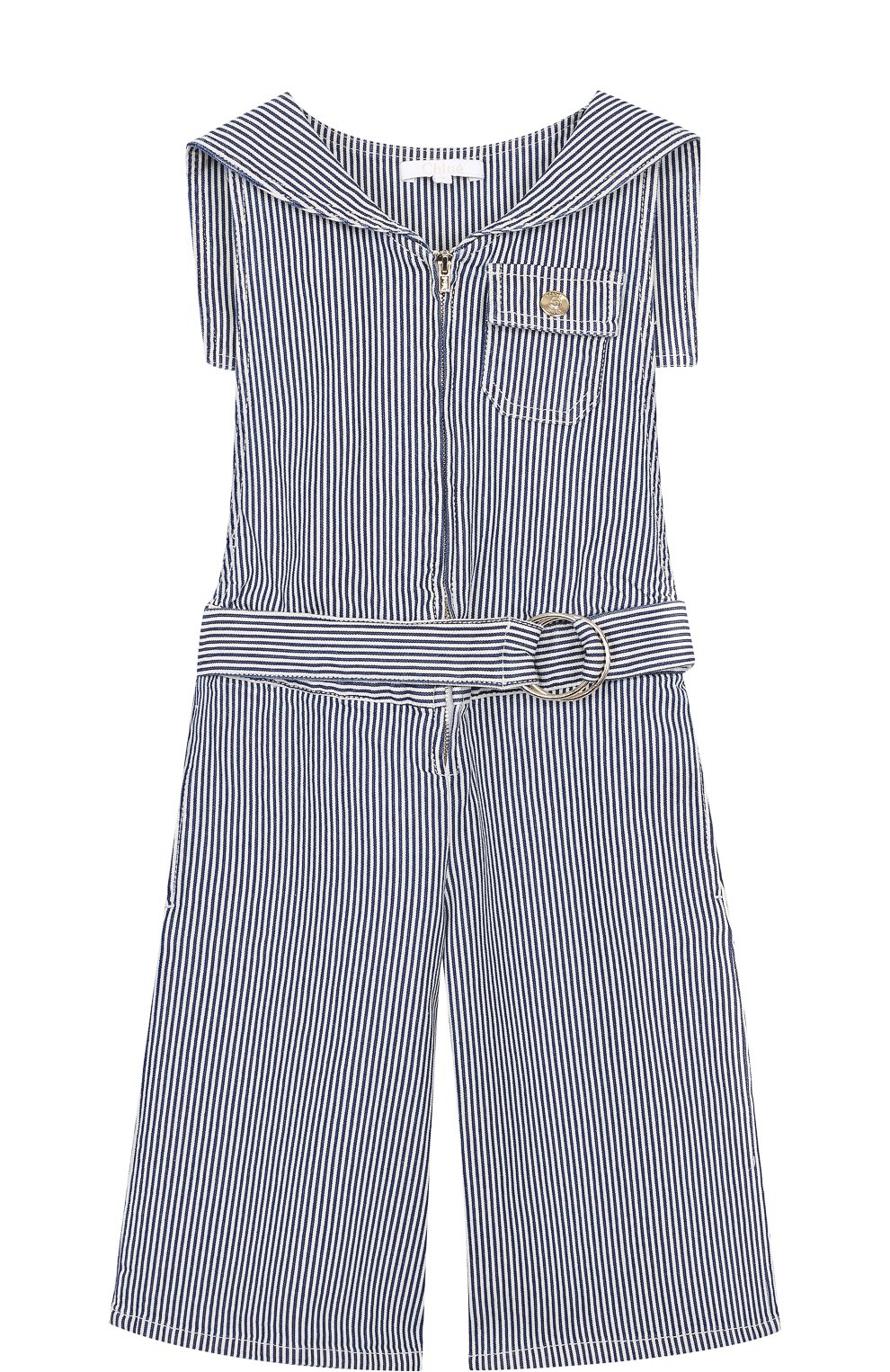 Джинсовый комбинезон на молнии с поясом CHLOÉ, арт. C14544/6A-12A, фото 1