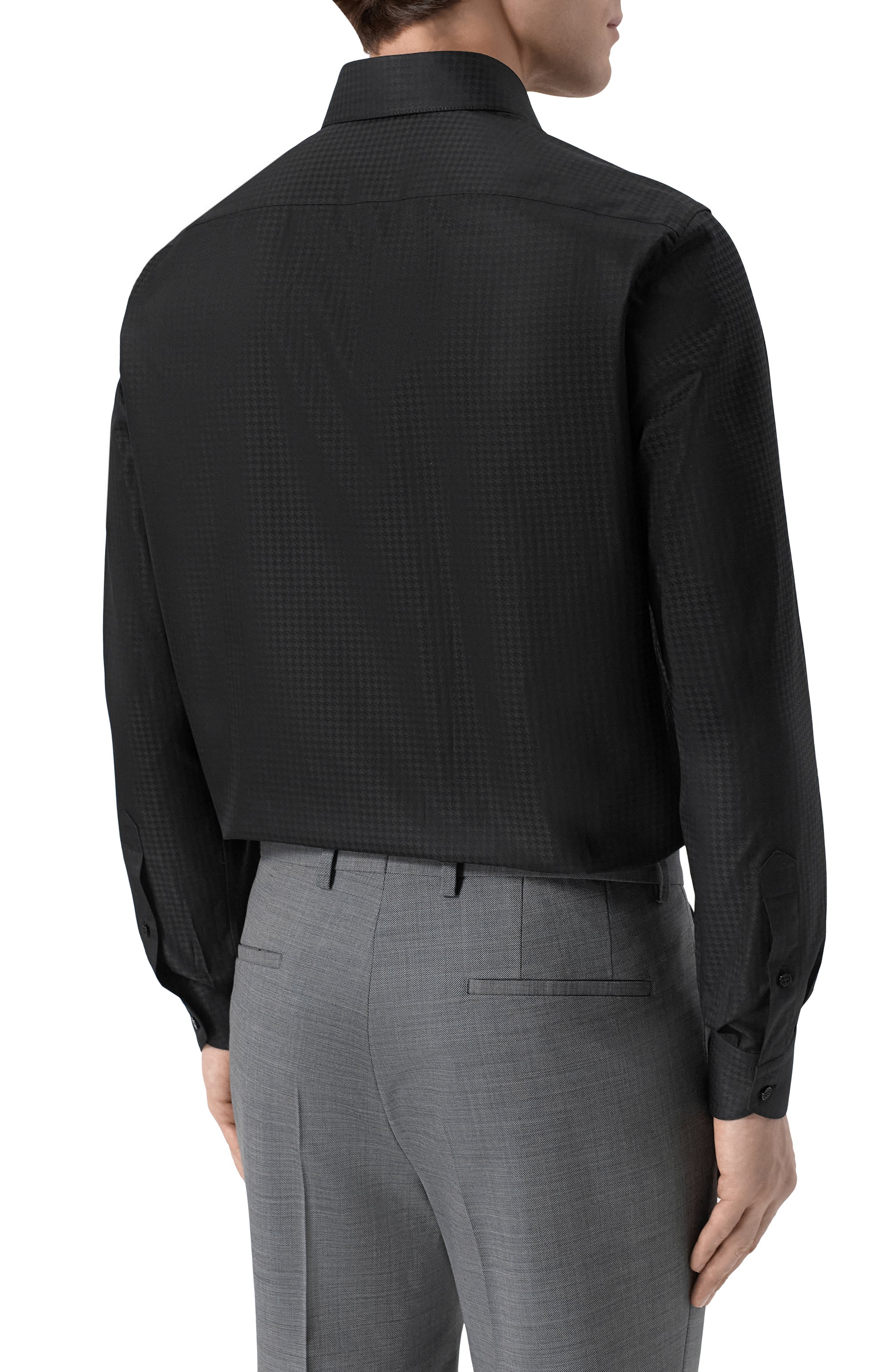 Хлопковая сорочка ZILLI черного цвета по цене 97250 руб., арт. TUXA01M010004211U, фото 4 Хлопковая сорочка ZILLI, арт. TUXA01M010004211U, фото 4