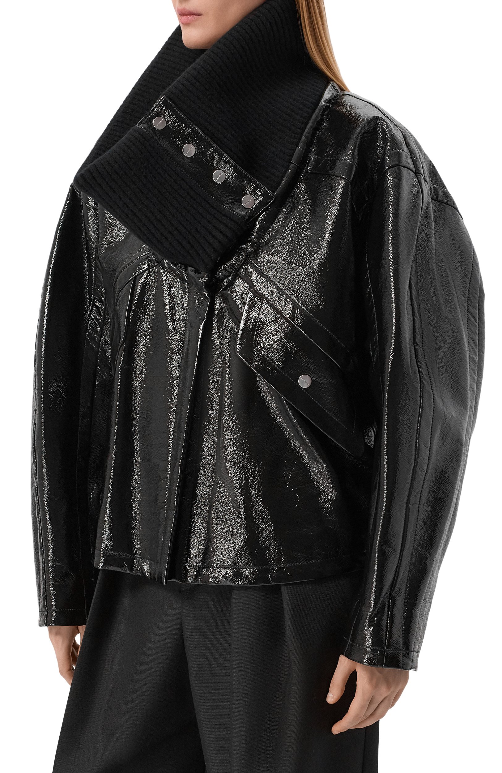 Хлопковое полупальто LANVIN черного цвета по цене 415500 руб., арт. RW-C00023-6378-A26, фото 3 Хлопковое полупальто LANVIN, арт. RW-C00023-6378-A26, фото 3