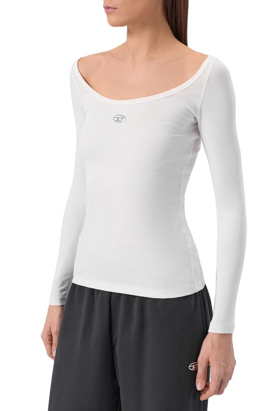 Хлопковый лонгслив Diesel A19909/0JMBA Белый  A19909/0JMBA Фото 3