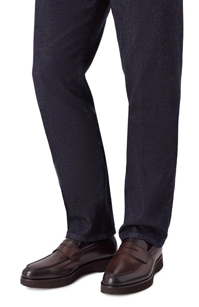 Кожаные пенни-лоферы DOUCAL'S темно-коричневого цвета по цене 59950 руб., арт. DU2483DAK0UM159T, фото 3 Кожаные пенни-лоферы DOUCAL'S, арт. DU2483DAK0UM159T, фото 3