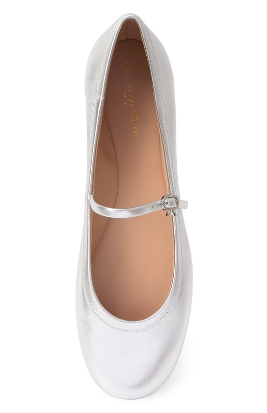 Кожаные балетки Carla Gianvito Rossi G22223.05G0M.NPSARGE Серебряный  G22223.05G0M.NPSARGE Фото 6