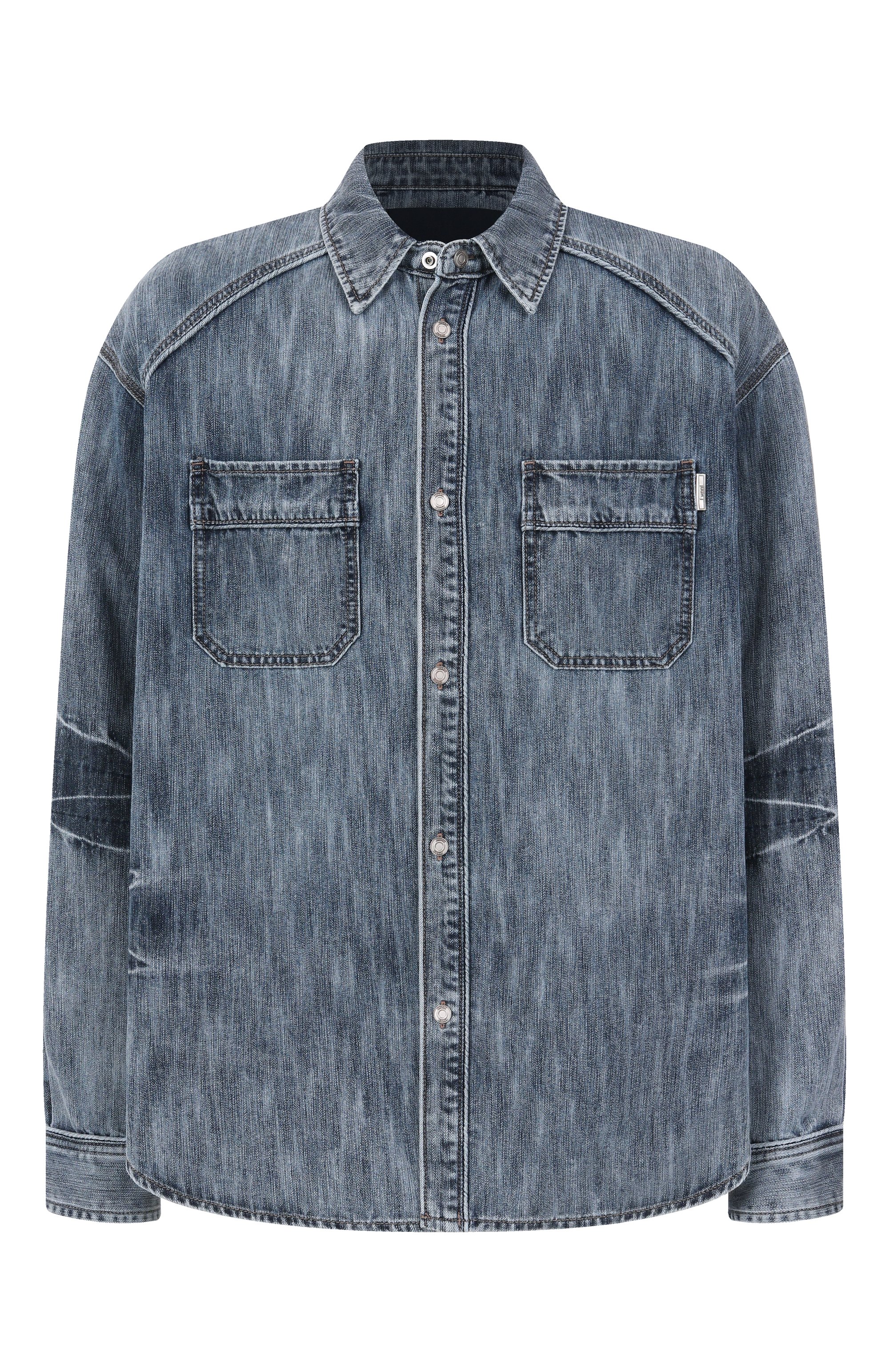 Джинсовая рубашка JUUN.J синего цвета по цене 65200 руб., арт. JC5264P5DP, фото 1 Джинсовая рубашка JUUN.J, арт. JC5264P5DP, фото 1