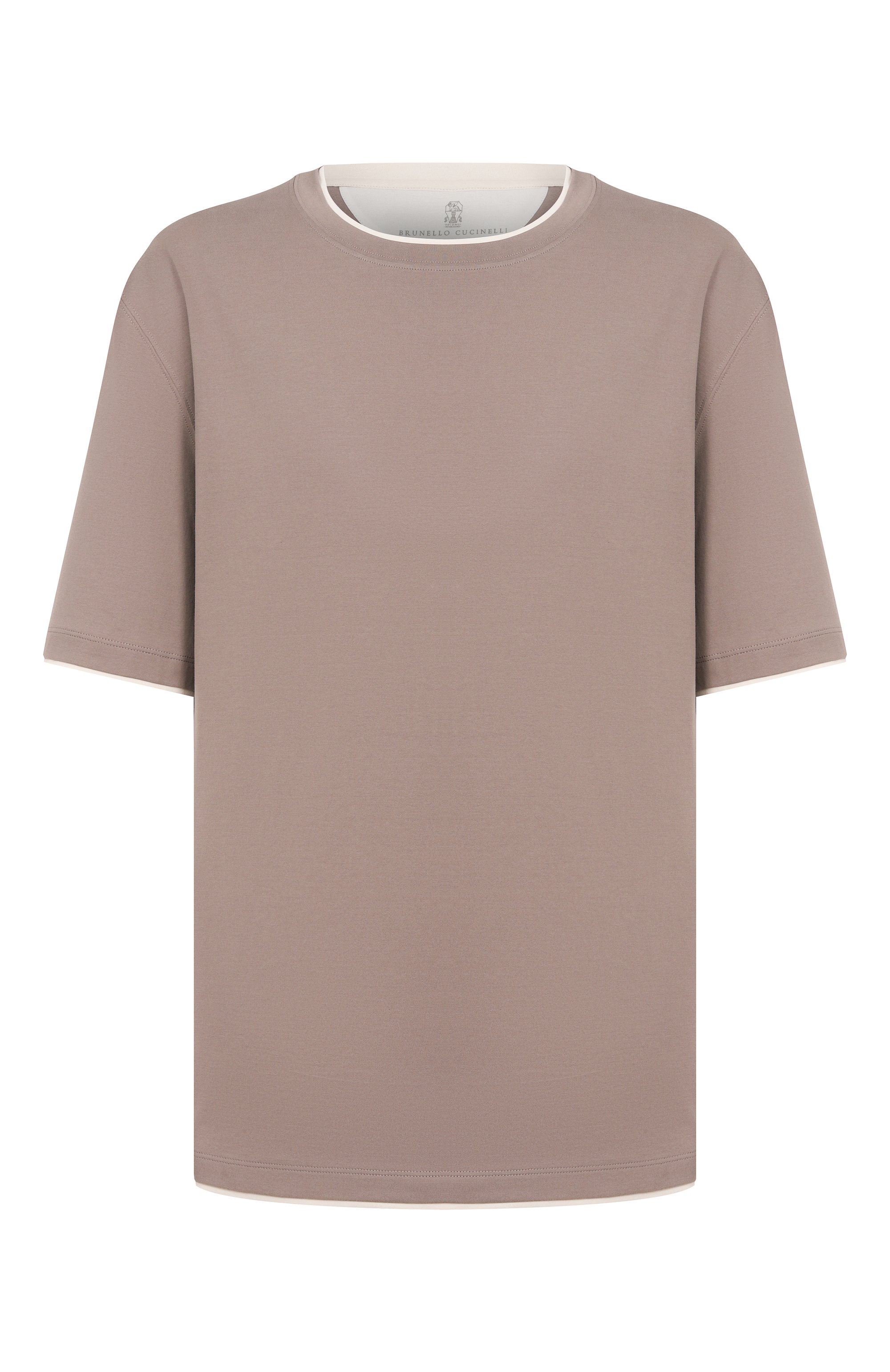 Хлопковая футболка BRUNELLO CUCINELLI бежевого цвета по цене 55800 руб., арт. M0B137427, фото 1 Хлопковая футболка BRUNELLO CUCINELLI, арт. M0B137427, фото 1