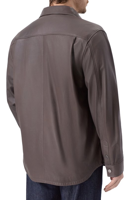 Кожаная куртка-рубашка MVST 54204/58-68 Коричневый  54204/58-68 Фото 4