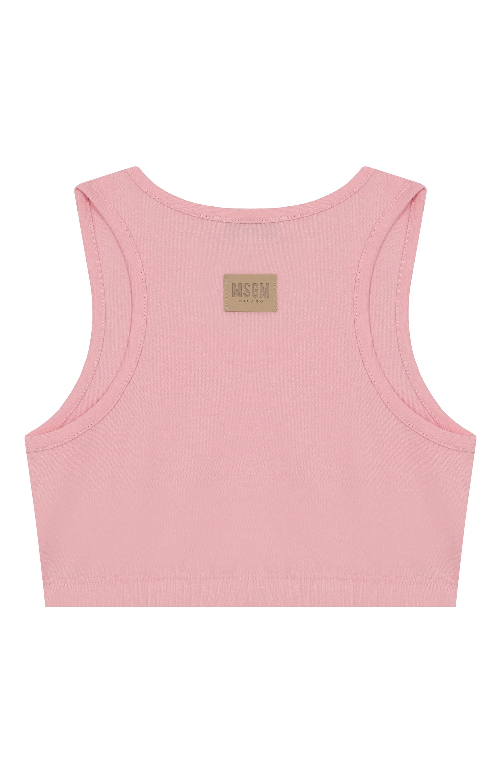 Хлопковый топ MSGM KIDS светло-розового цвета по цене 6645 руб., арт. S5MSJGTA175, фото 2 Хлопковый топ MSGM KIDS, арт. S5MSJGTA175, фото 2
