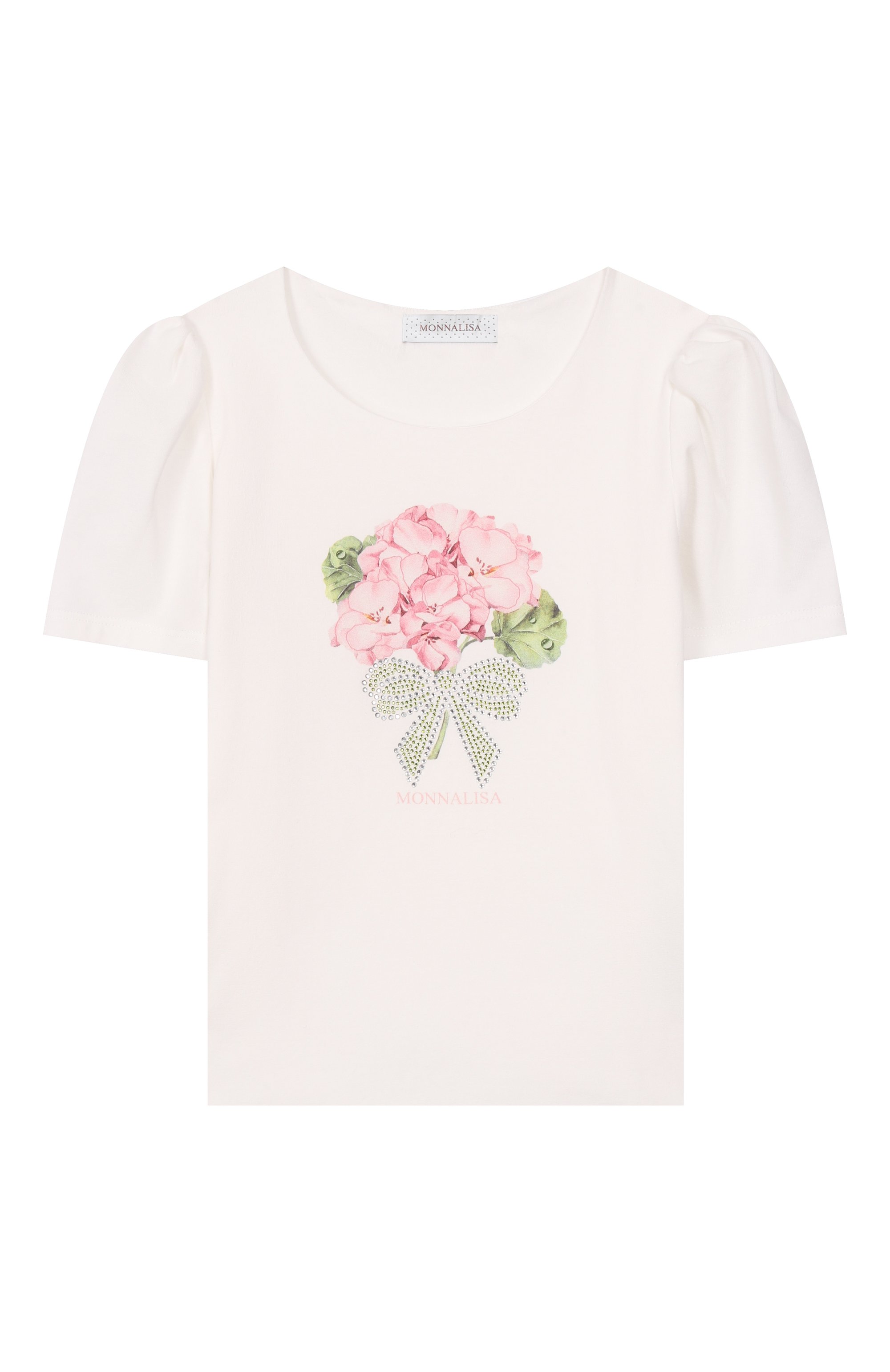 Хлопковая футболка MONNALISA, арт. 71G601, фото 1
