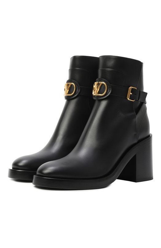 Кожаные ботильоны VLogo Signature Valentino 7W2S0MB4/DSH Чёрный 7W2S0MB4/DSH
