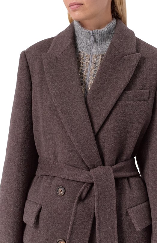 Пальто из шерсти и кашемира Brunello Cucinelli MD5329893 Коричневый  MD5329893 Фото 5