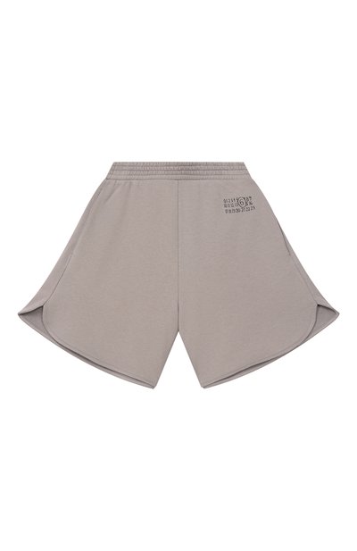 Хлопковые шорты MM6 серого цвета по цене 14650 руб., арт. M61005/MM02X, фото 1 Хлопковые шорты MM6, арт. M61005/MM02X, фото 1