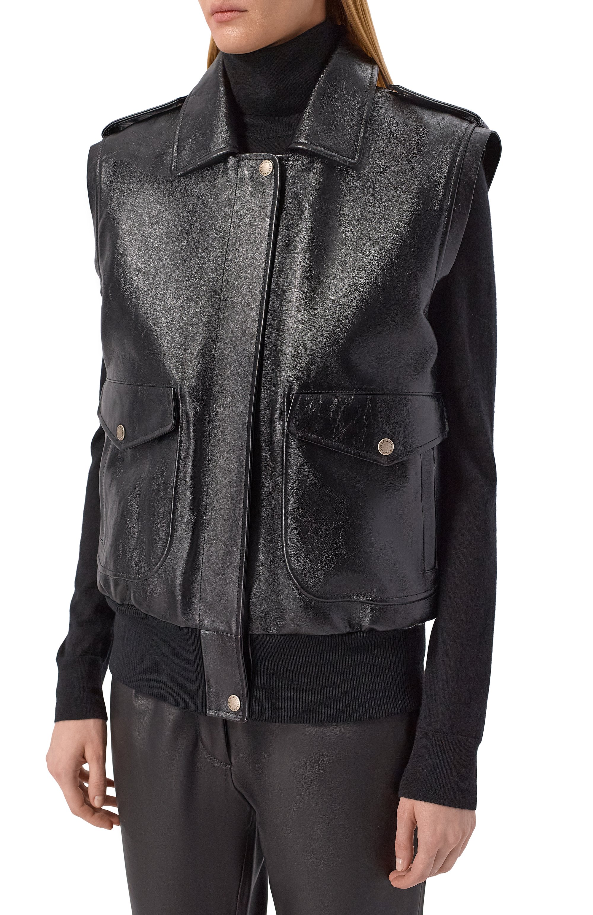 Кожаный жилет с воротником из овчины DOLCE & GABBANA, арт. F9T18L/GDDD4, фото 6