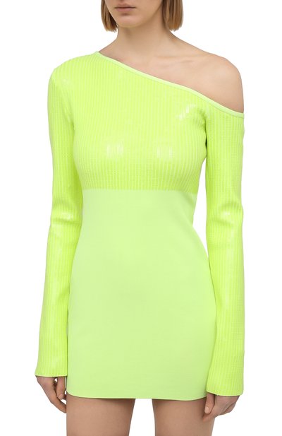 Платье из вискозы DAVID KOMA зеленого цвета по цене 75500 руб., арт. R21DKKN19D, фото 3 Платье из вискозы DAVID KOMA, арт. R21DKKN19D, фото 3