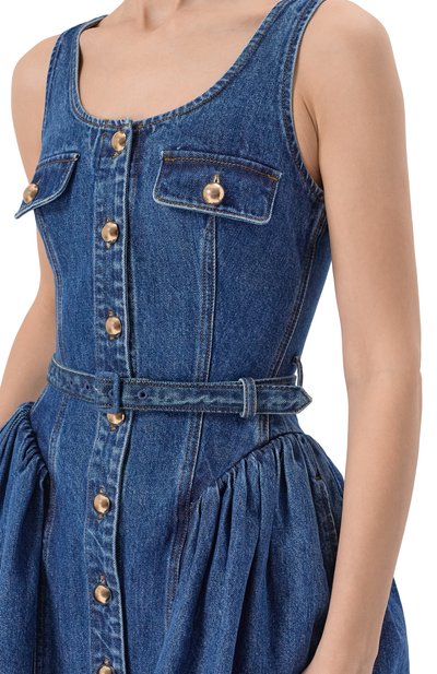 Джинсовое платье SELF-PORTRAIT синего цвета по цене 48050 руб., арт. RS25800SBL, фото 5 Джинсовое платье SELF-PORTRAIT, арт. RS25800SBL, фото 5