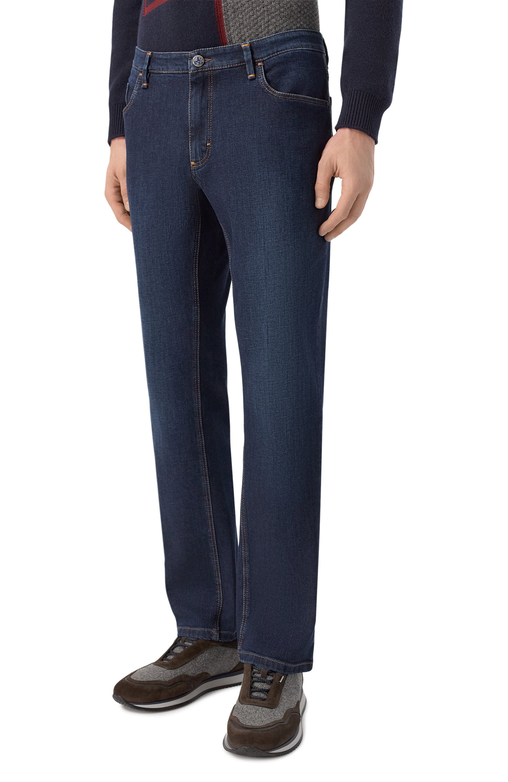 Джинсы slim fit ZILLI темно-синего цвета по цене 180000 руб., арт. J5T002M0441VZL003, фото 3 Джинсы slim fit ZILLI, арт. J5T002M0441VZL003, фото 3