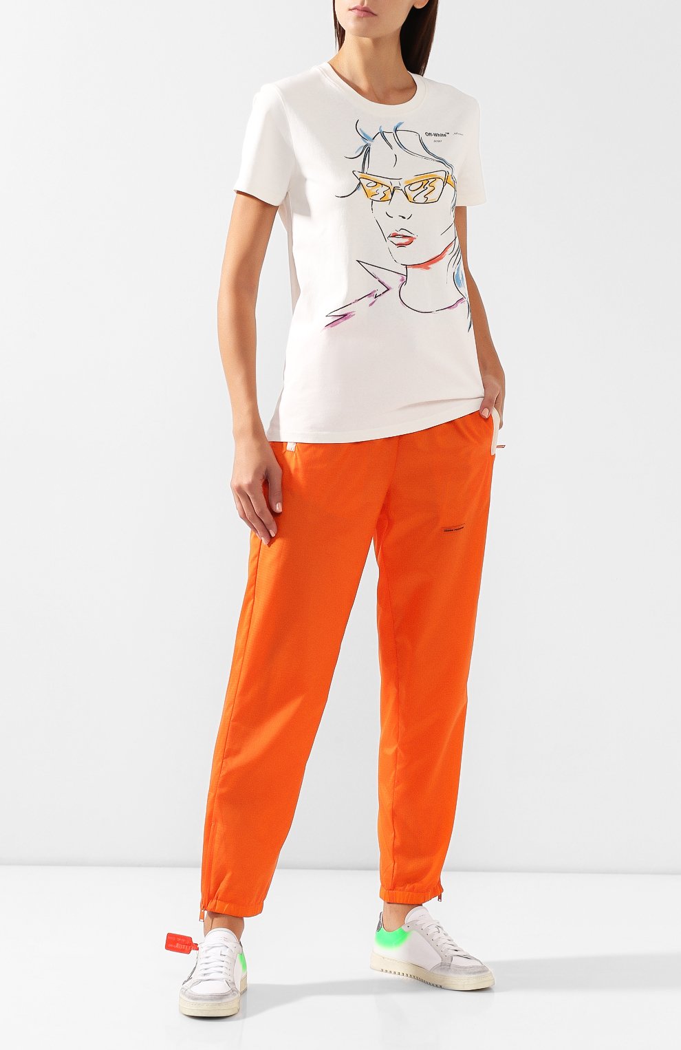 Хлопковая футболка OFF-WHITE белого цвета по цене 31750 руб., арт. 0WAA049E19B070620110, фото 2 Хлопковая футболка OFF-WHITE, арт. 0WAA049E19B070620110, фото 2