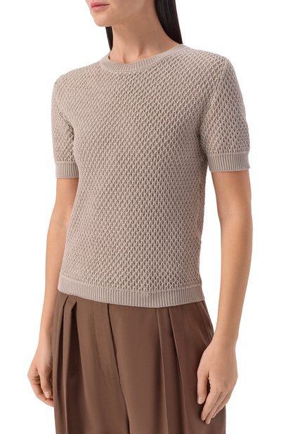 Пуловер из шелка и хлопка MVST бежевого цвета по цене 98200 руб., арт. M26.2PW.K216/Y203, фото 3 Пуловер из шелка и хлопка MVST, арт. M26.2PW.K216/Y203, фото 3