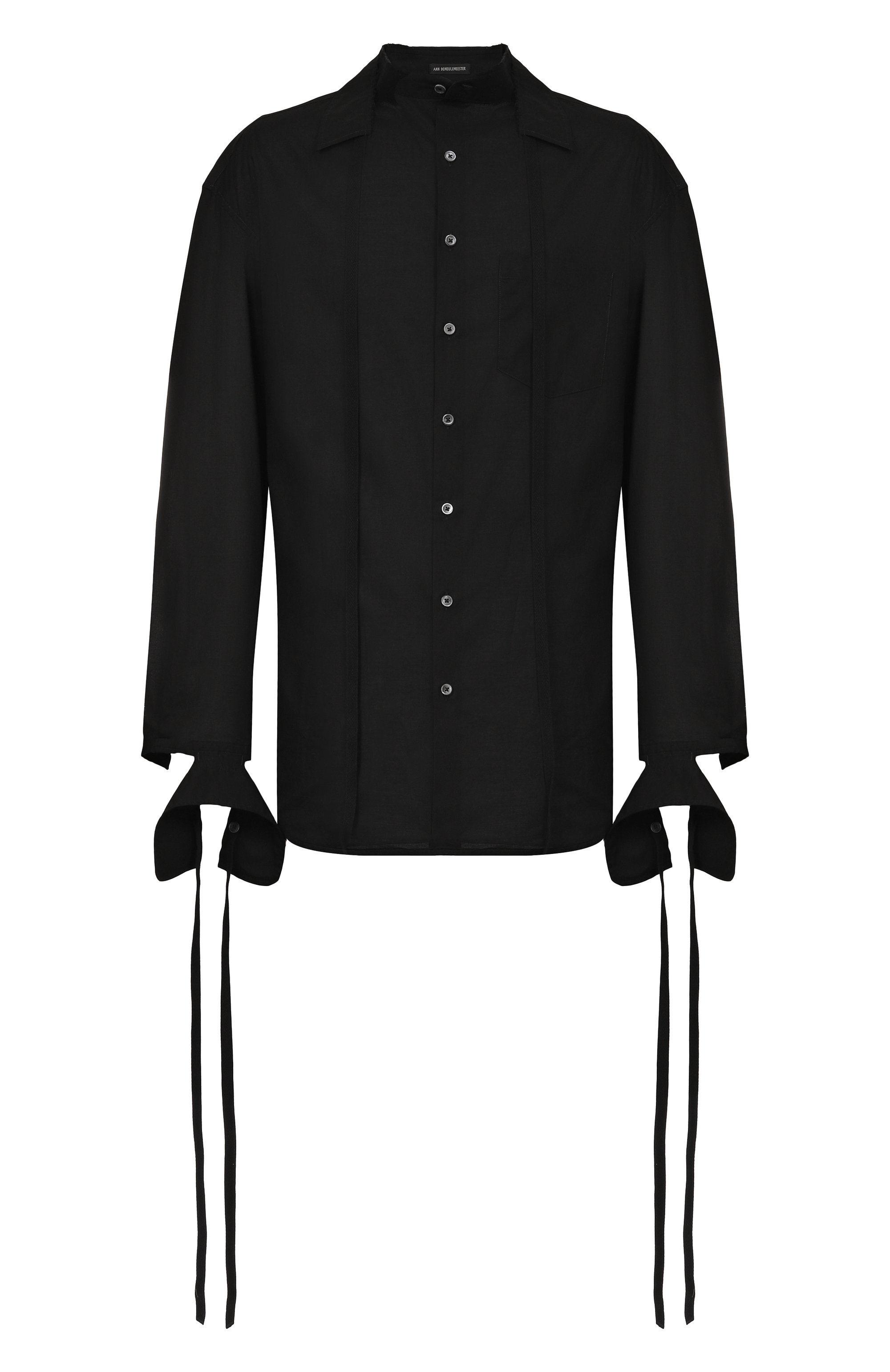 Хлопковая рубашка ANN DEMEULEMEESTER черного цвета по цене 78750 руб., арт. B0013483/FA026, фото 1 Хлопковая рубашка ANN DEMEULEMEESTER, арт. B0013483/FA026, фото 1