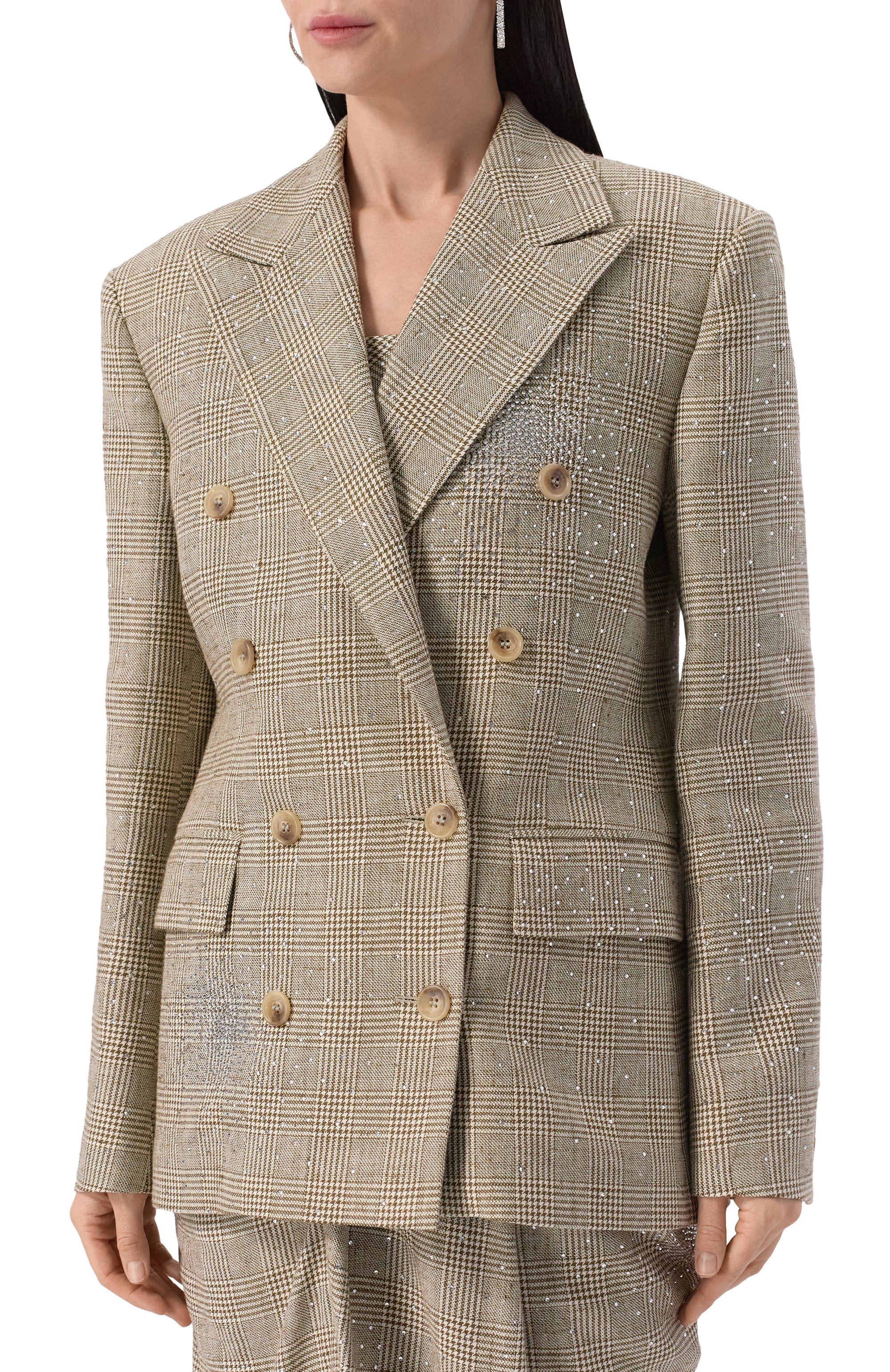 Жакет из вискозы и хлопка с отделкой стразами GIUSEPPE DI MORABITO, арт. 04SSJA112C 04427, фото 3