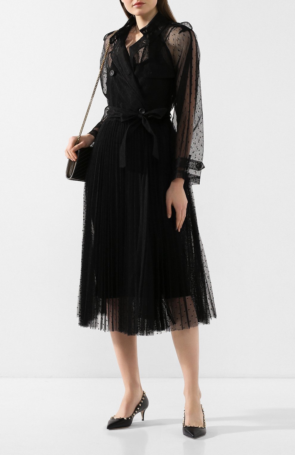 Тренч REDVALENTINO черного цвета по цене 137500 руб., арт. TR3CHA30/428, фото 2 Тренч REDVALENTINO, арт. TR3CHA30/428, фото 2