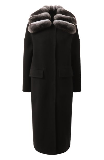 Женское пальто из шерсти и кашемира с меховой отделкой MVST, арт. FTBPL-X0650-3CH/LP1432