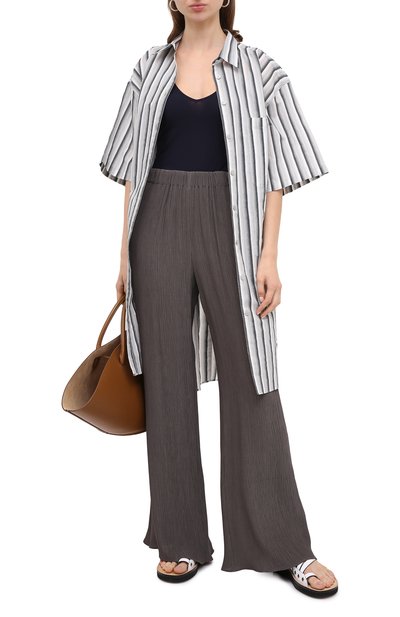 Топ JIL SANDER темно-синего цвета по цене 16850 руб., арт. JSCR705046-WR477108, фото 2 Топ JIL SANDER, арт. JSCR705046-WR477108, фото 2