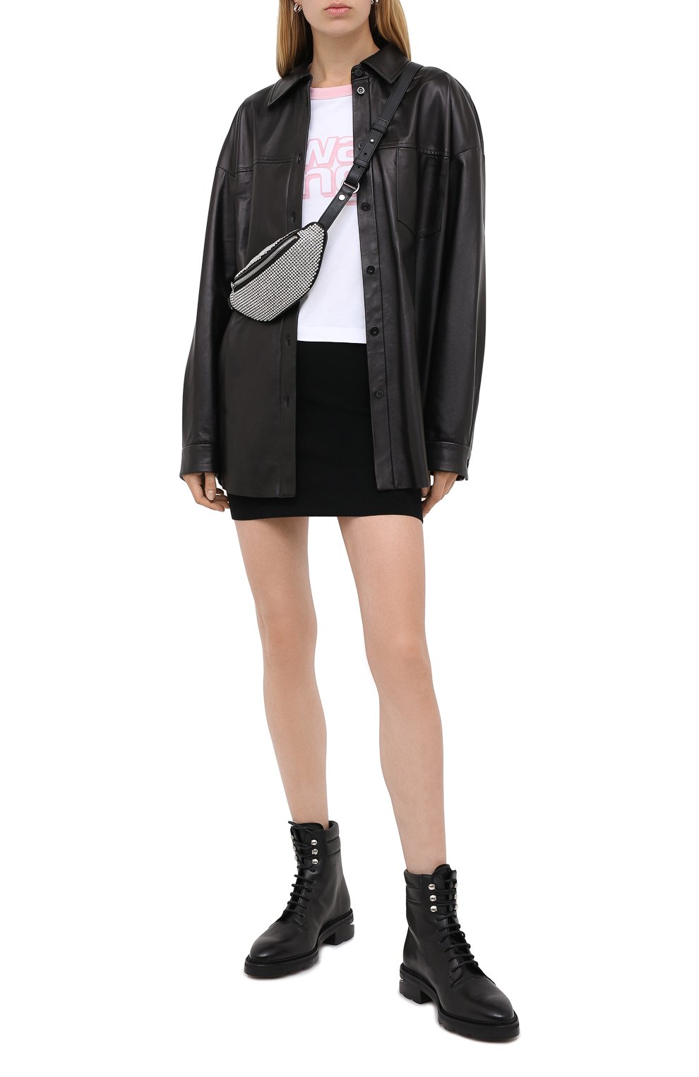 Хлопковая футболка ALEXANDERWANG.T розового цвета по цене 15500 руб., арт. 4CC2201125, фото 2 Хлопковая футболка ALEXANDERWANG.T, арт. 4CC2201125, фото 2