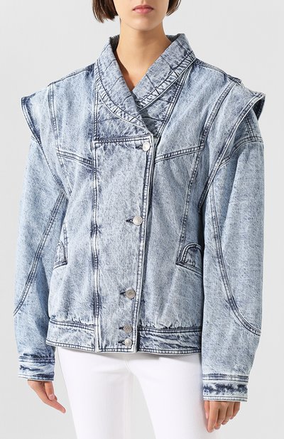 Джинсовая куртка ISABEL MARANT голубого цвета по цене 103000 руб., арт. VE0967-19E008I/RANY, фото 3 Джинсовая куртка ISABEL MARANT, арт. VE0967-19E008I/RANY, фото 3
