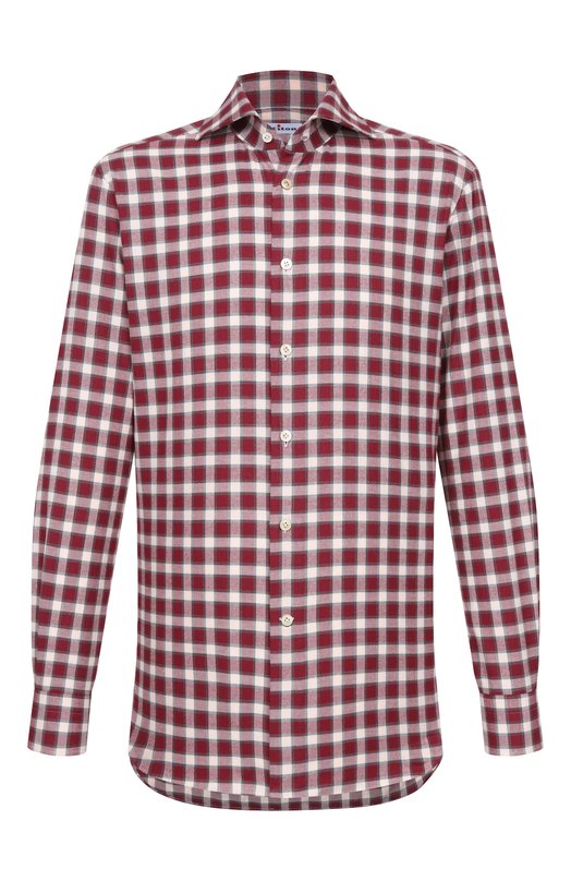 Хлопковая рубашка Kiton UCCH0943905 Бордовый UCCH0943905