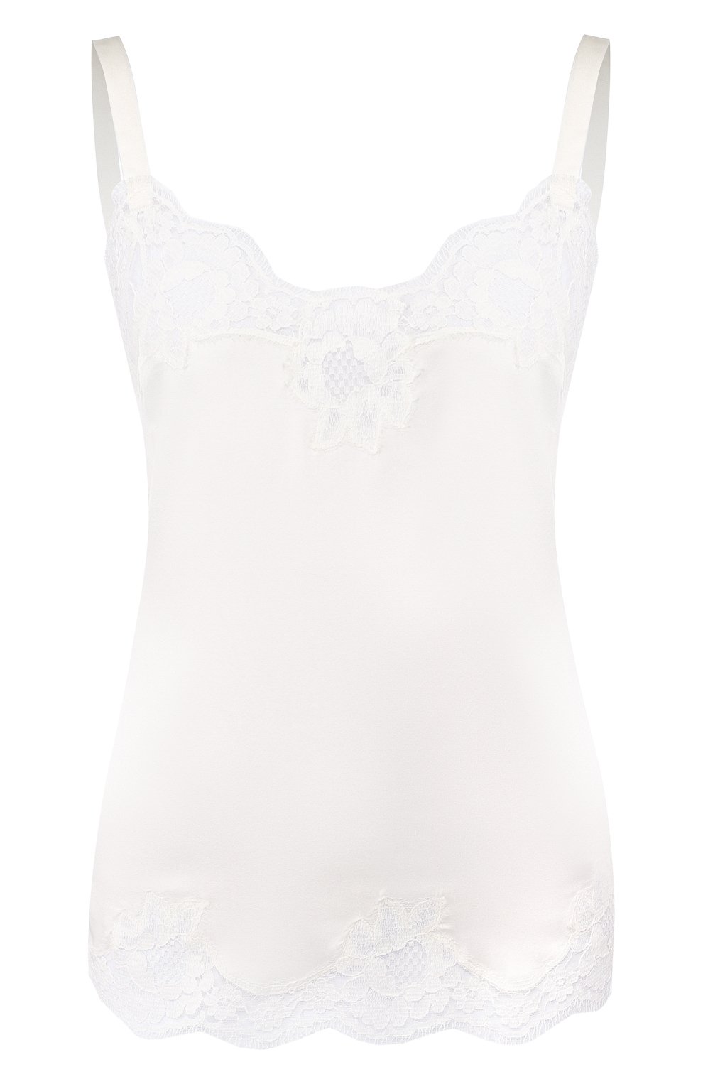 Шелковый топ с кружевной отделкой DOLCE & GABBANA, арт. 0122/07A00T/FUADG, фото 1