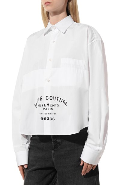 Хлопковая рубашка VETEMENTS, арт. UE64SH130W, фото 3