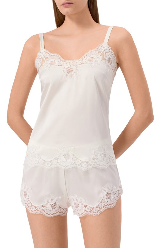 Топ из шелка и хлопка Dolce & Gabbana 07A00T/FUAD8 Белый  07A00T/FUAD8 Фото 3