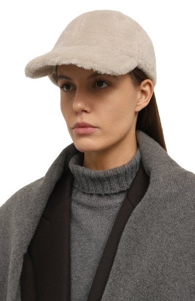 Меховая бейсболка из овчины AGNONA, арт. AK0602XE/U8022E, фото 2