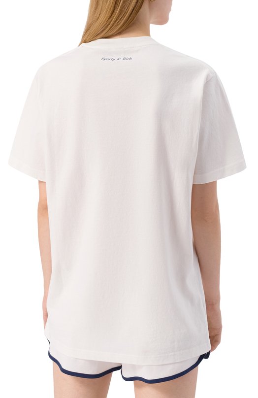 Хлопковая футболка Sporty and Rich T004360666WH01 Белый  T004360666WH01 Фото 4
