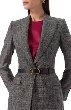 Женский кожаный ремень DOLCE & GABBANA черного цвета, арт. BE1654/A3G19 | Фото 2 (Нос: Не проставлено; Материал: Натуральная кожа; Кросс-КТ: Тонкие; Автоматизация состава: Проставлено)